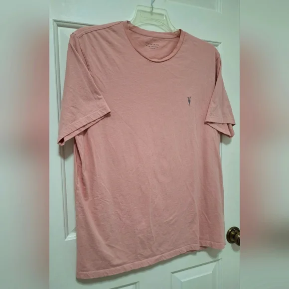 Men's All Saints Medium Pink Regular Fit Crewneck T-Shirt Size XXL - Picture 2 of 8